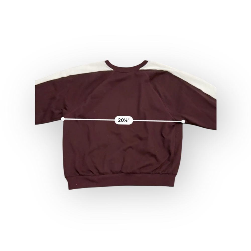GAP Women’s Cropped Sweatshirt Small Burgundy Maroon Varsity Logo Stars Crewneck - Picture 3 of 8